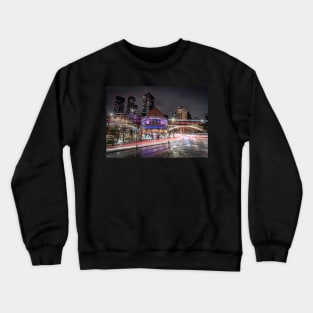 Manchester Night View with Light Trails and Atlas Bar Crewneck Sweatshirt